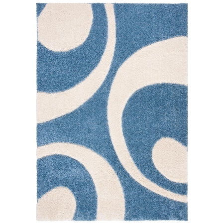 Safavieh 4 x 6 ft. Power Loomed Shag Florida Shag Small Rectangle RugBlue & Ivory SG474-6011-4